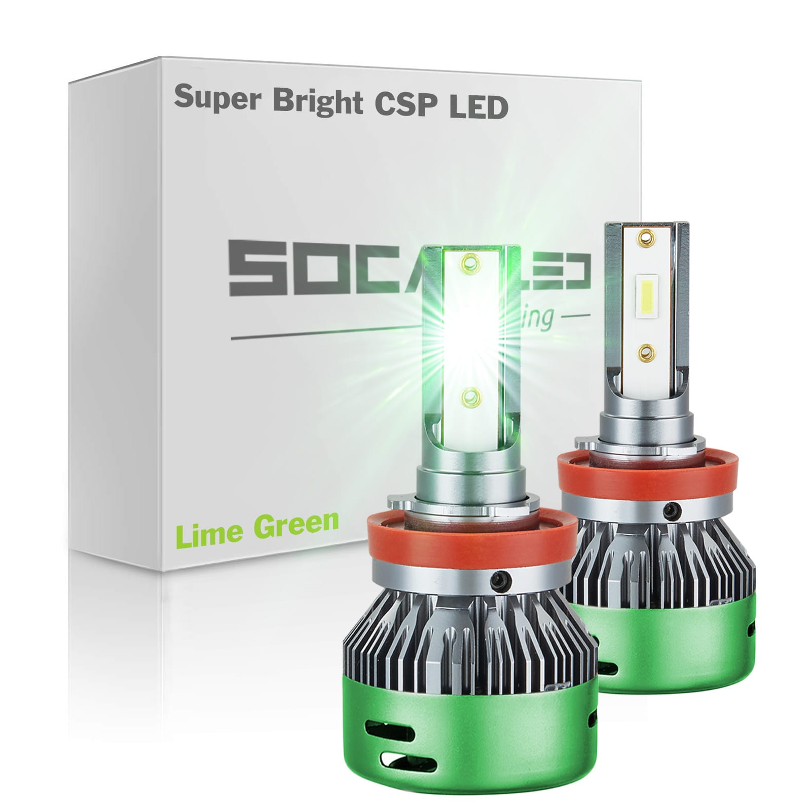 lime green led fog light kit